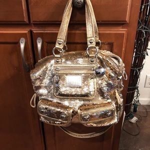 Extremely Rare Gold Coach Sequin Poppy Bag